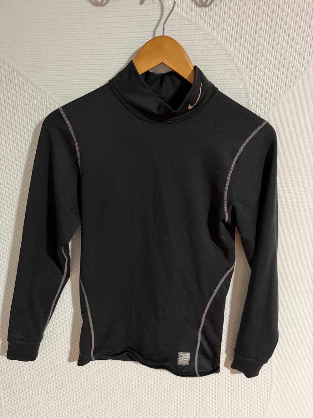 Nike Men’s Black Turtleneck Performance Sweater with Grey Stitching